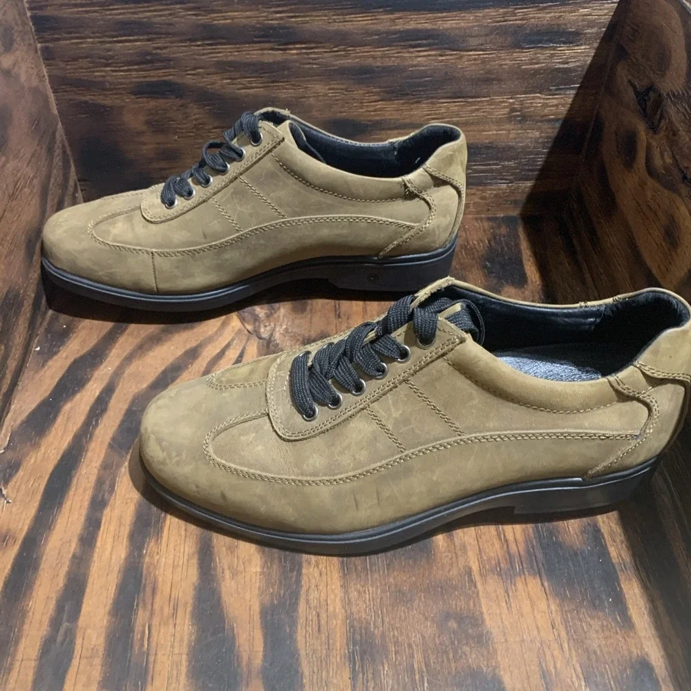 Gravity Defyer Men Size 8‎ Brown Leather Versoshock Comfort Lace-Up Shoes